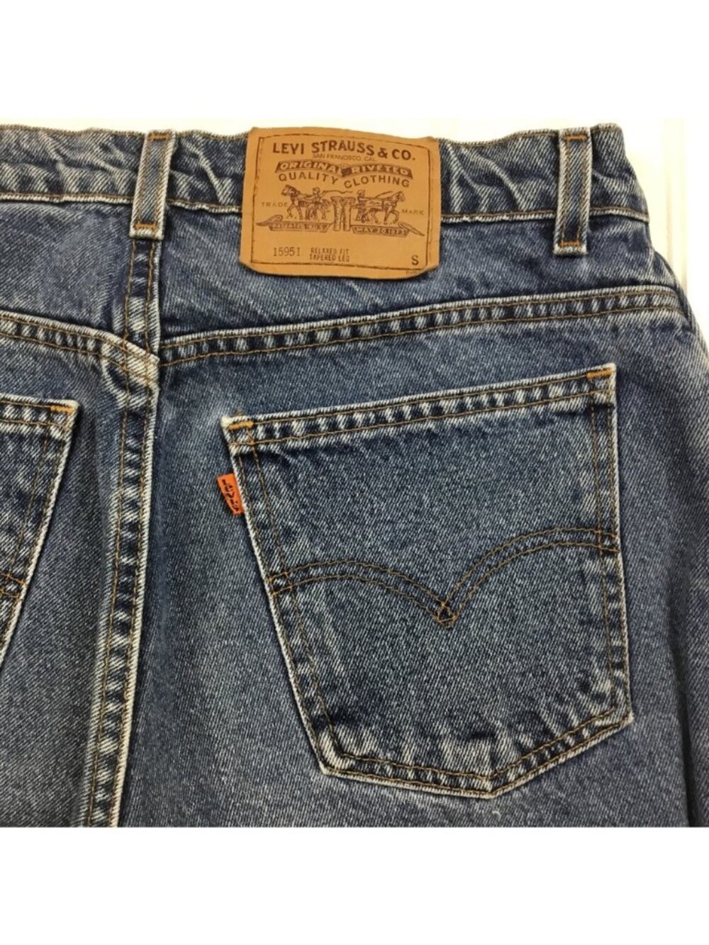 RARE VINTAGE LEVI’S 950 Orange Tab Relaxed Fit Tapered Leg Jeans Size 14 - Picture 3 of 15